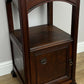 Bedside Table Antique French Style Marble Top Walnut Cabinet Nightstand LOT 6239