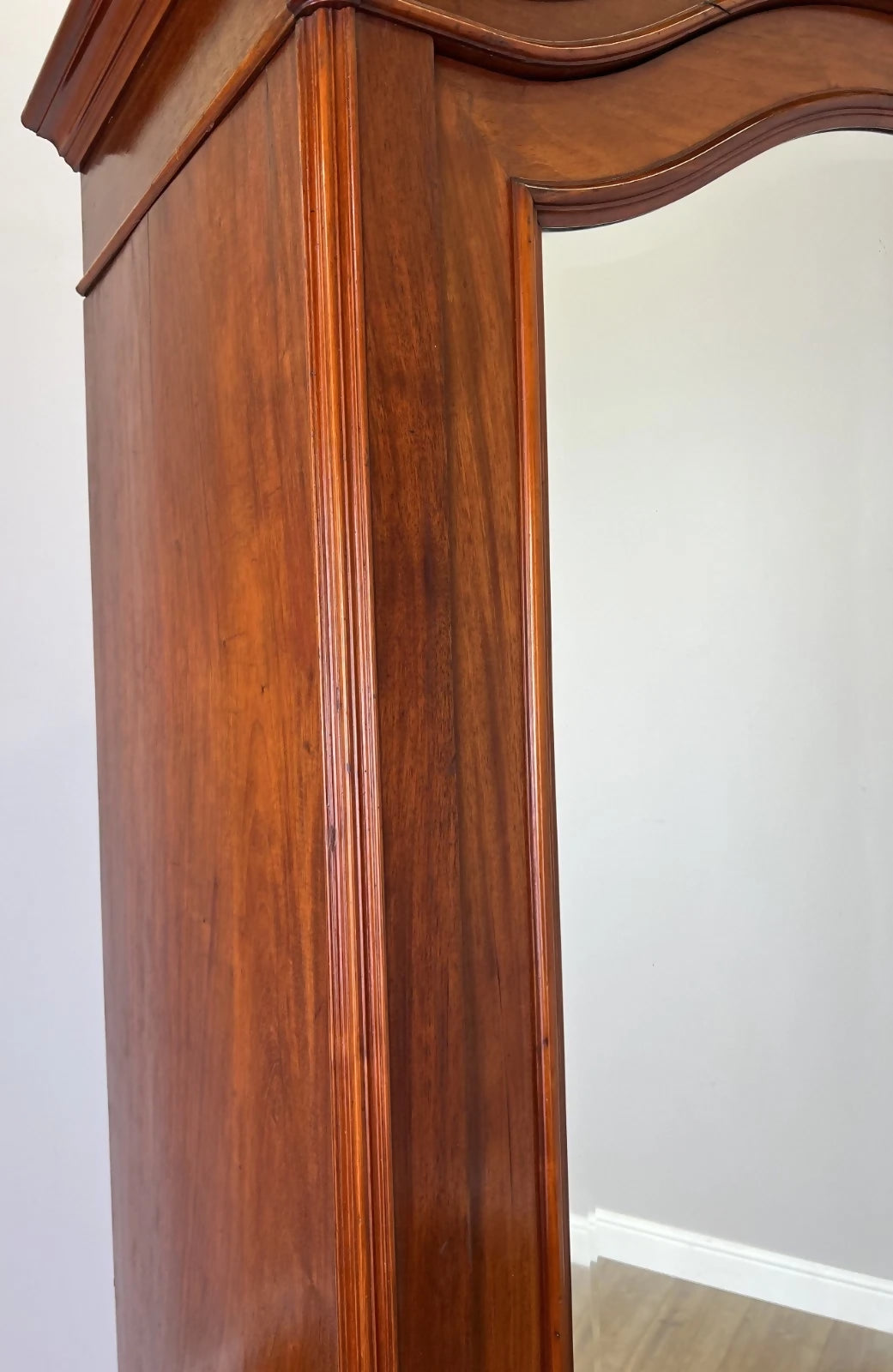 Wardrobe Antique French Two Door Mahogany Mirrored Carved Armoire LOT 6152