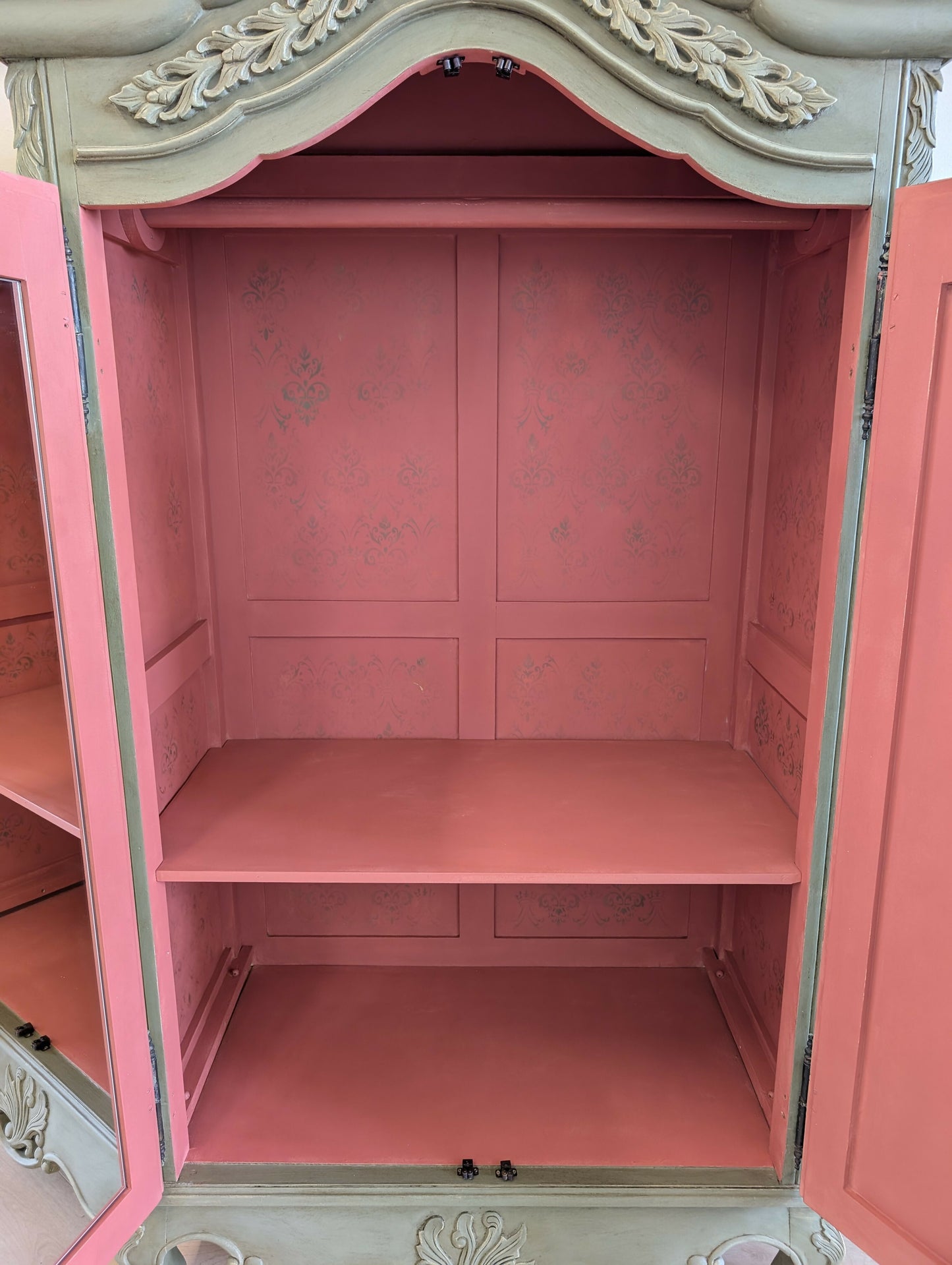 Vintage French Armoire Wardrobe | Hand Painted Double Wardrobe | Ornate French Bedroom Furniture