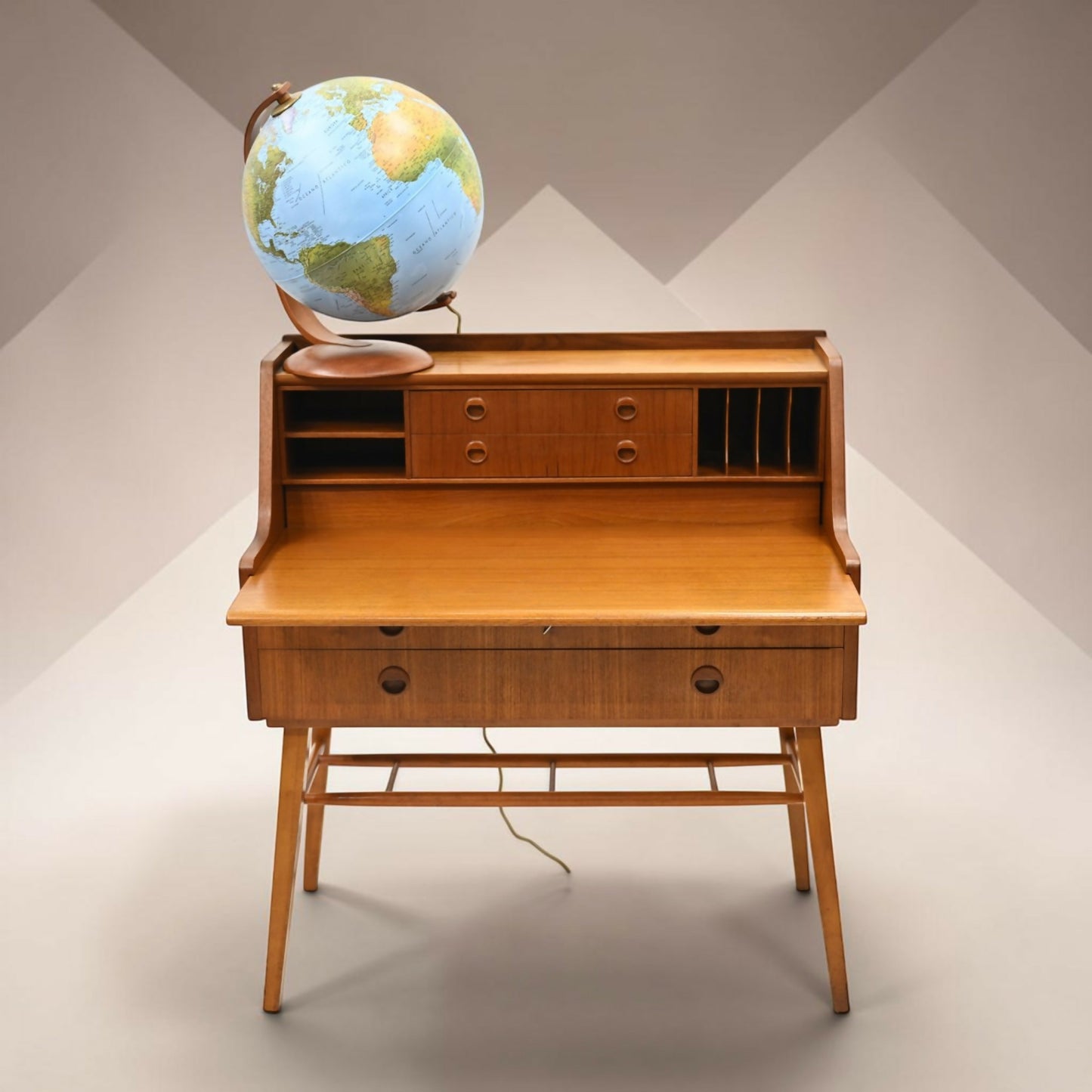 Scandinavian Teak Bureau By AB Broderna Gustafssons 1960s VGC FREE UK Delivery