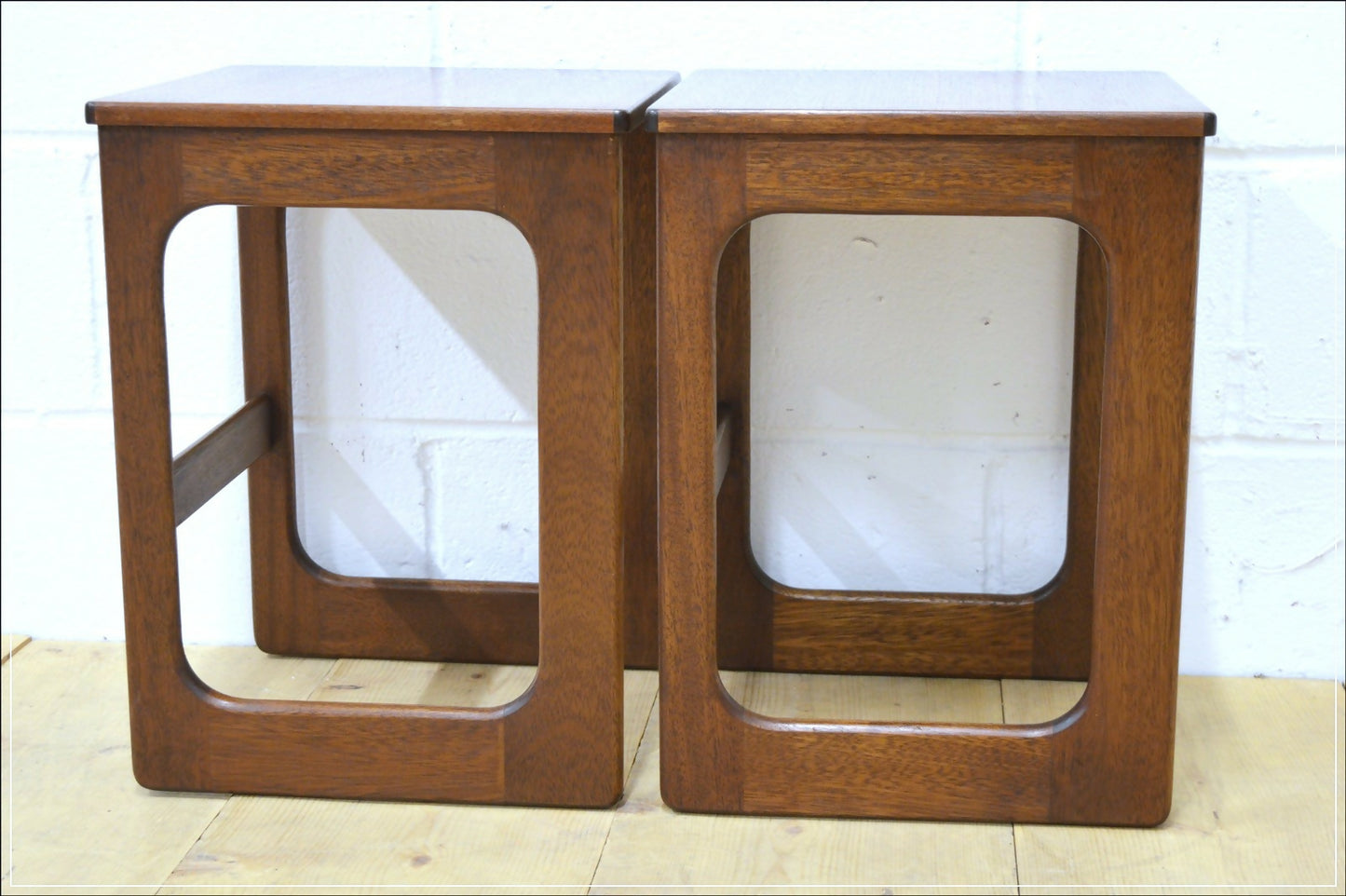 Vintage Bedside Table Set Of 2 Pair McIntosh Teak Danish Design Mid Century