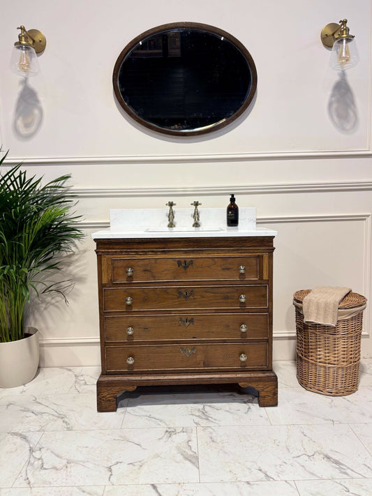 Vintage Vanity Unit Made to Order Vanity Unit Custom Made Bathroom Furniture Antique Traditional Bathroom Washstand Basin Unit