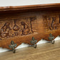 Coat Rack Vintage French Carved Oak Wall Mounted 6 Hooks Rack Hanger LOT 6205
