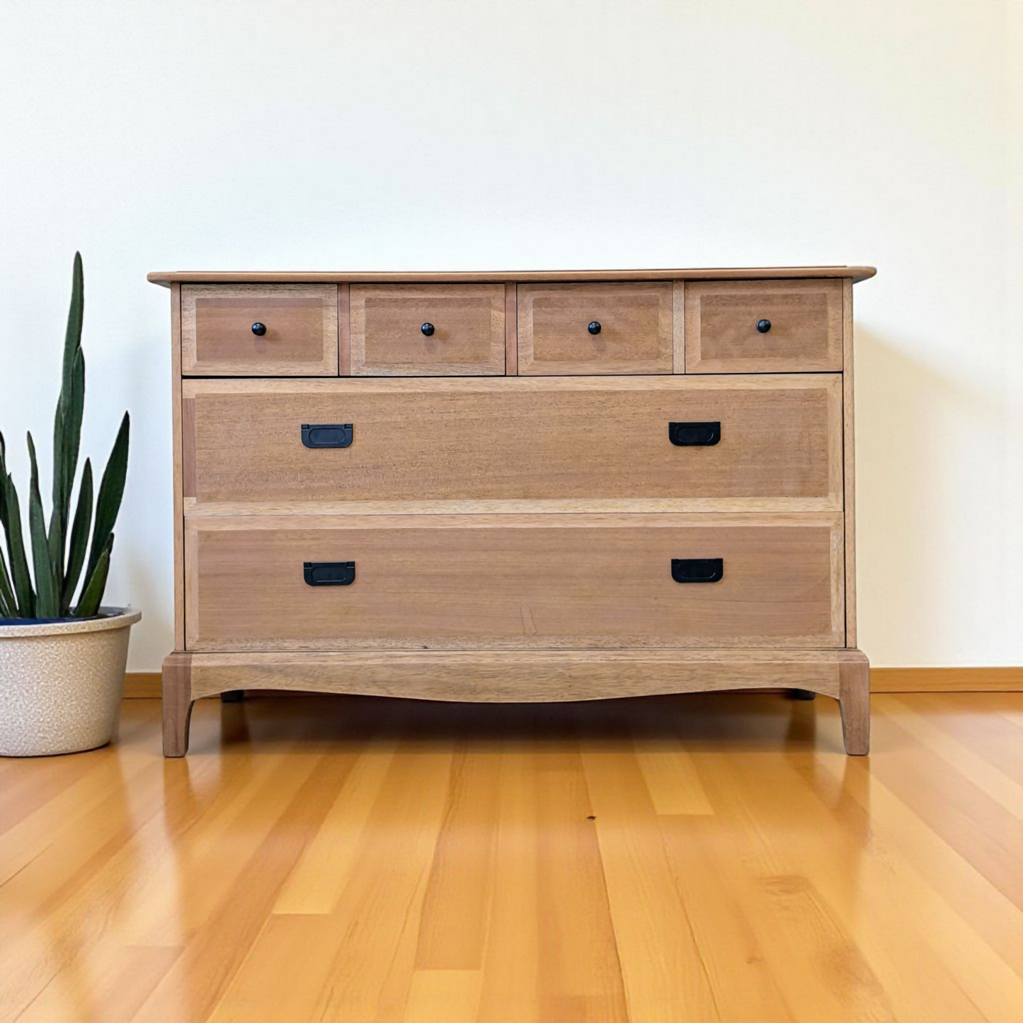 Large vintage chest of drawers stag minstrel 6 drawers restored