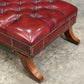Large Red Buttoned Leather Footstool