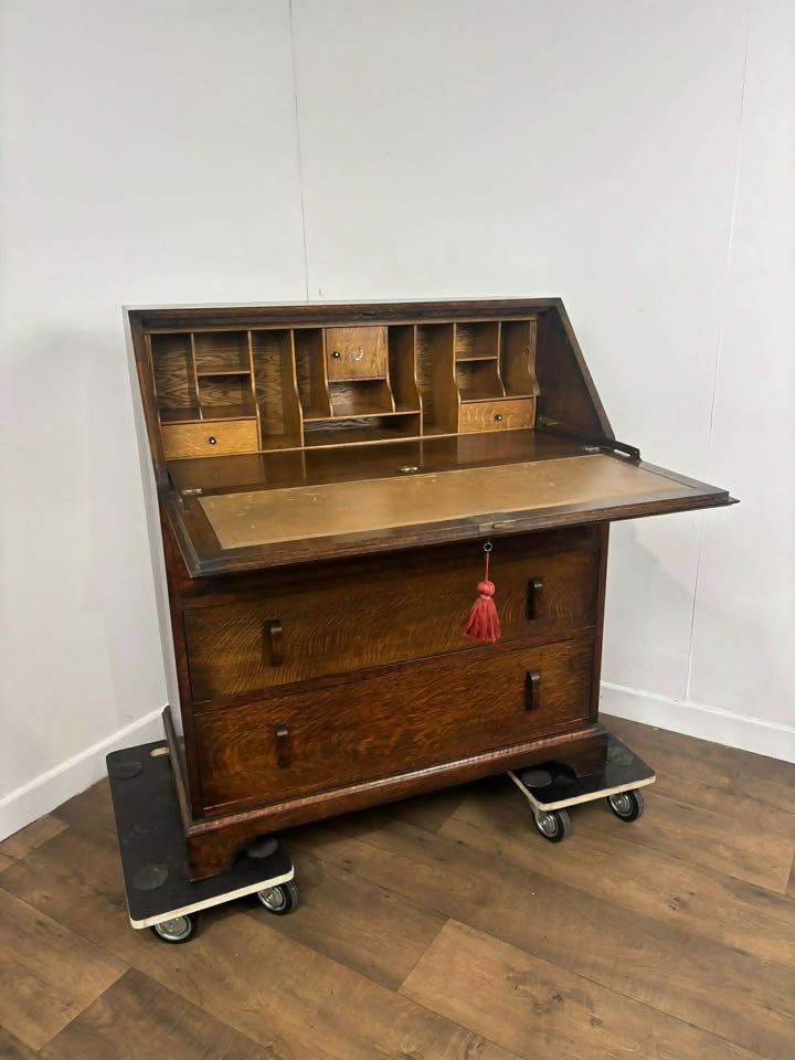 Vintage Dark Oak Bureau