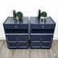 Nathan teak navy bedside tables