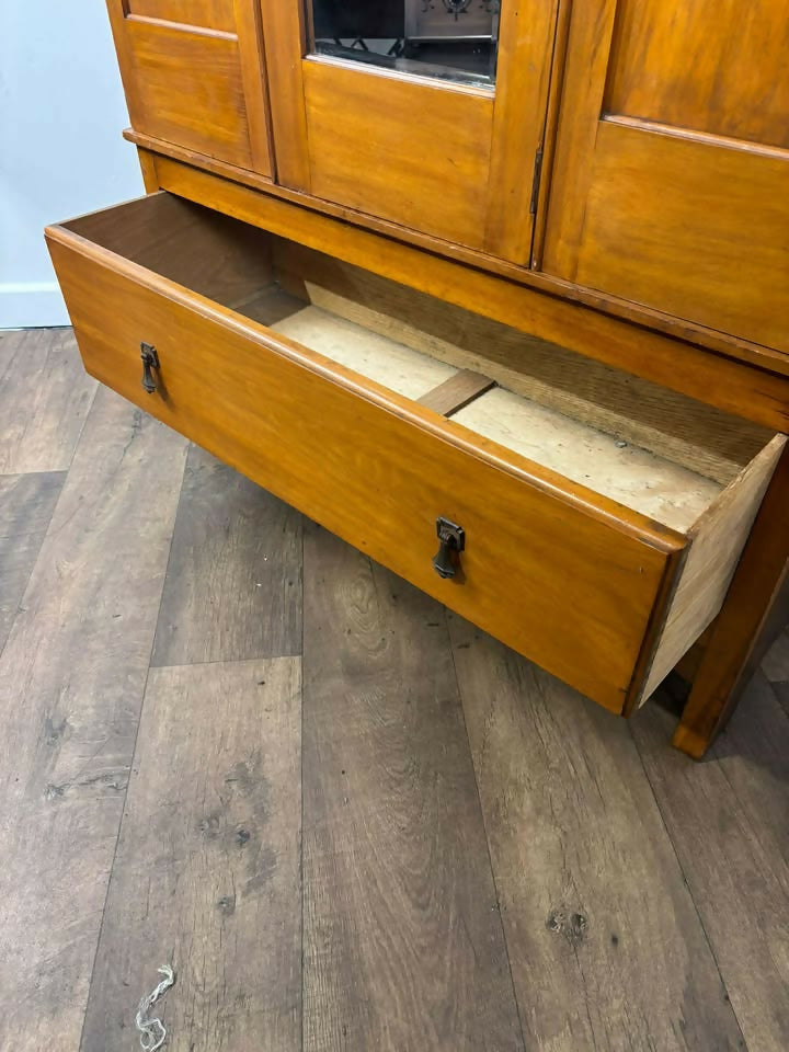 Edwardian Satin Walnut Single Wardrobe