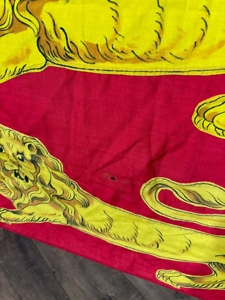 Large Vintage Royal Standard Flag, Three Lions Banner