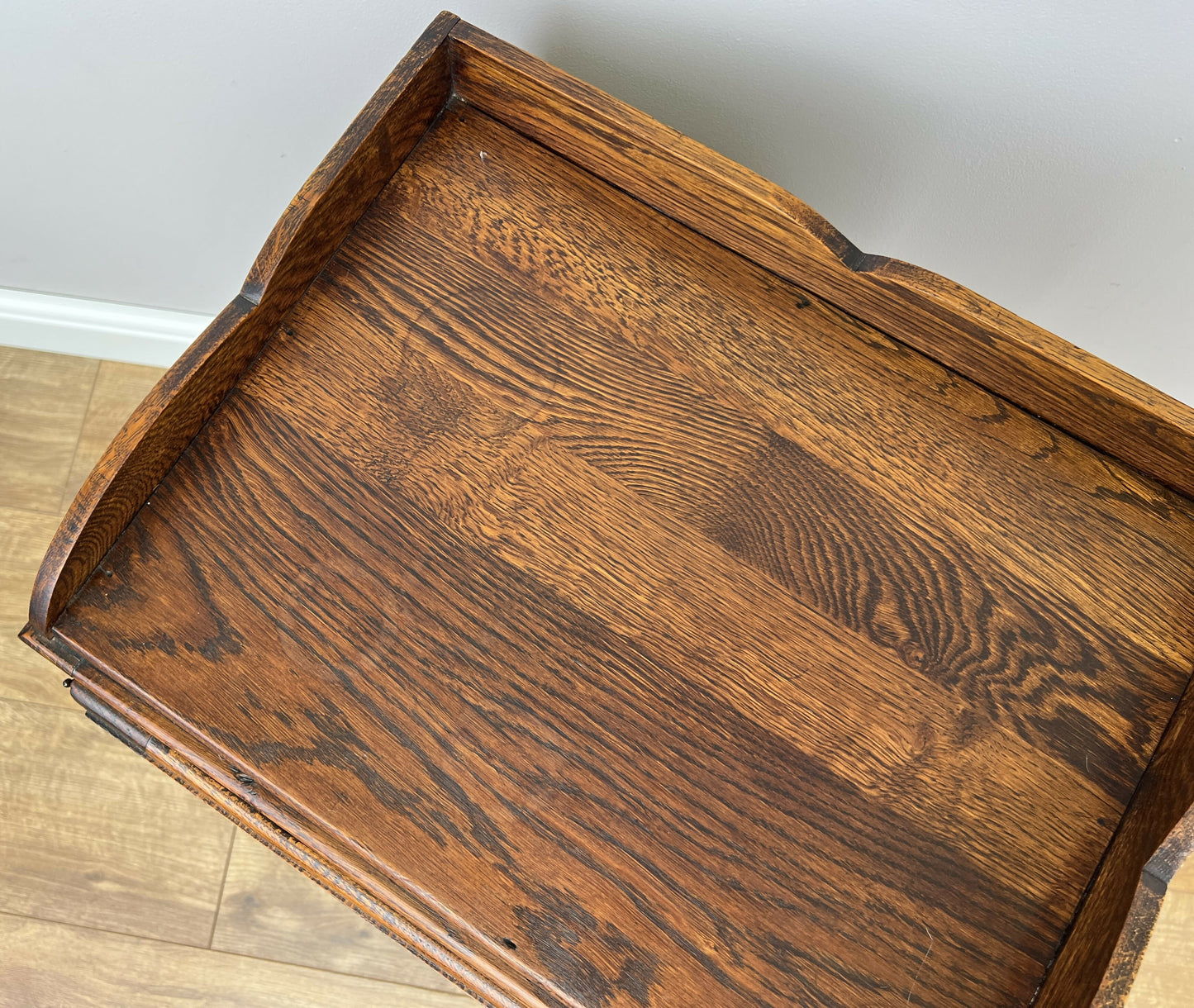 Bedside Table Vintage French Louis Oak Cabinet Cupboard Nightstand LOT 6230