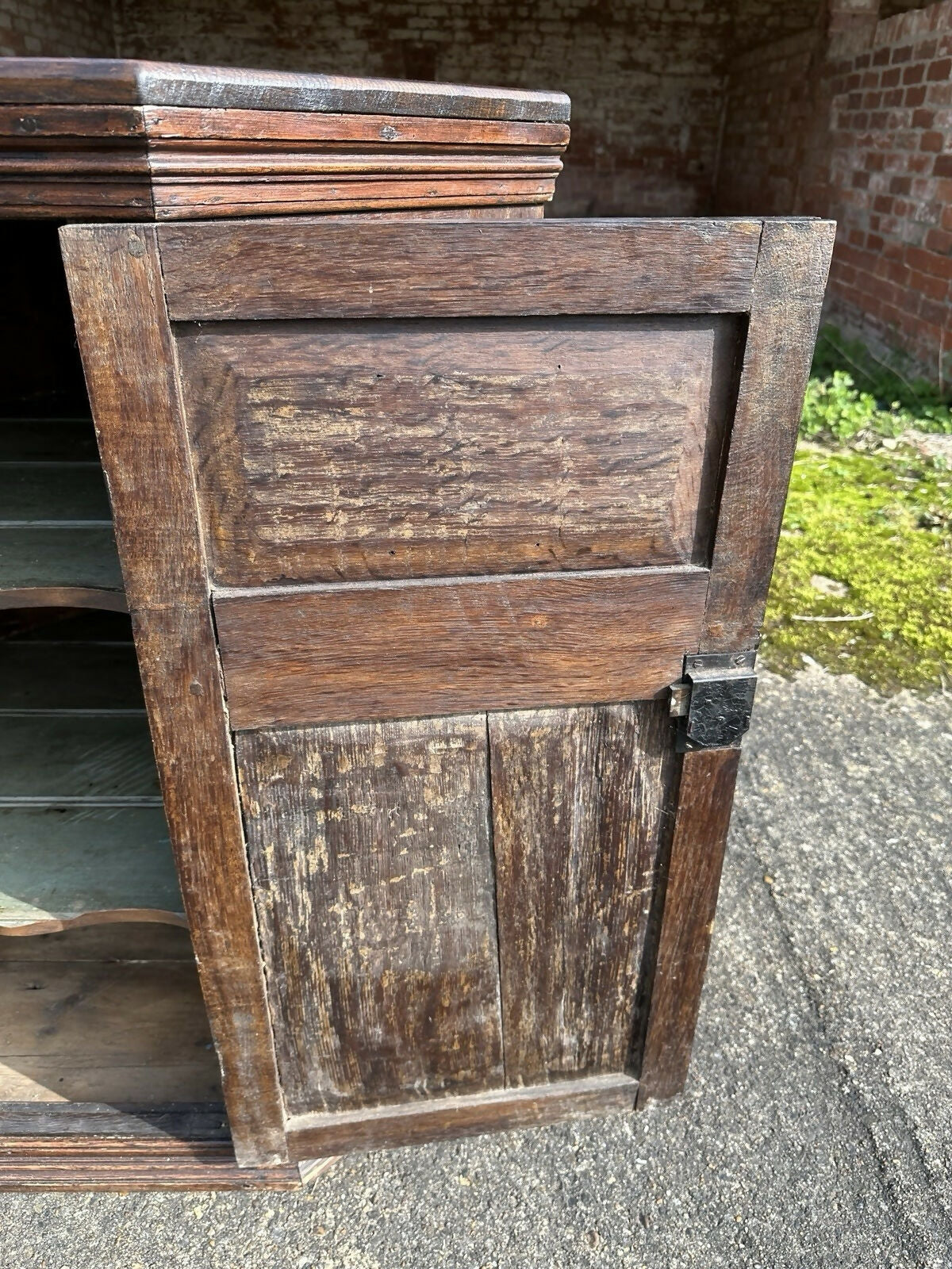 Antique Ecclesiastical Carved Oak Corner Kitchen Pantry Storage Cupboard