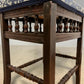 Vintage Upholstered Stool Wooden Frame Turned Legs Spindle Detail 54cm Height