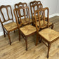 Dining Chairs Vintage French Louis Style Oak Rush Seat Set of 6 Chairs LOT 6348