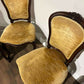 Vintage Set Of Six French Mahogany Framed Dining Chairs