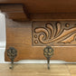 Coat Rack Vintage French Oak Wall Mounted 5 Hooks Carved Rack Hanger LOT 6302