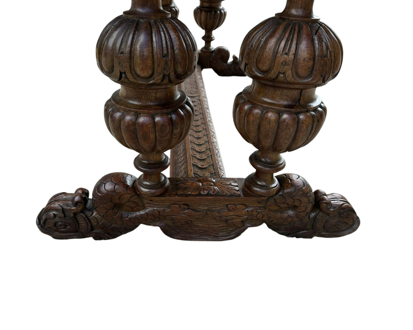 Antique Victorian solid Oak library table