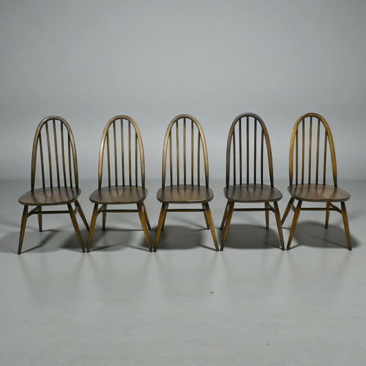 5 Ercol Windsor Quaker Bow Back Dining Chairs Traditional c1980 FREE UK Delivery. SBR10942/1609E