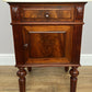 Pair of Bedside Tables Antique Walnut Marble Top Nightstands Cabinets LOT 6223
