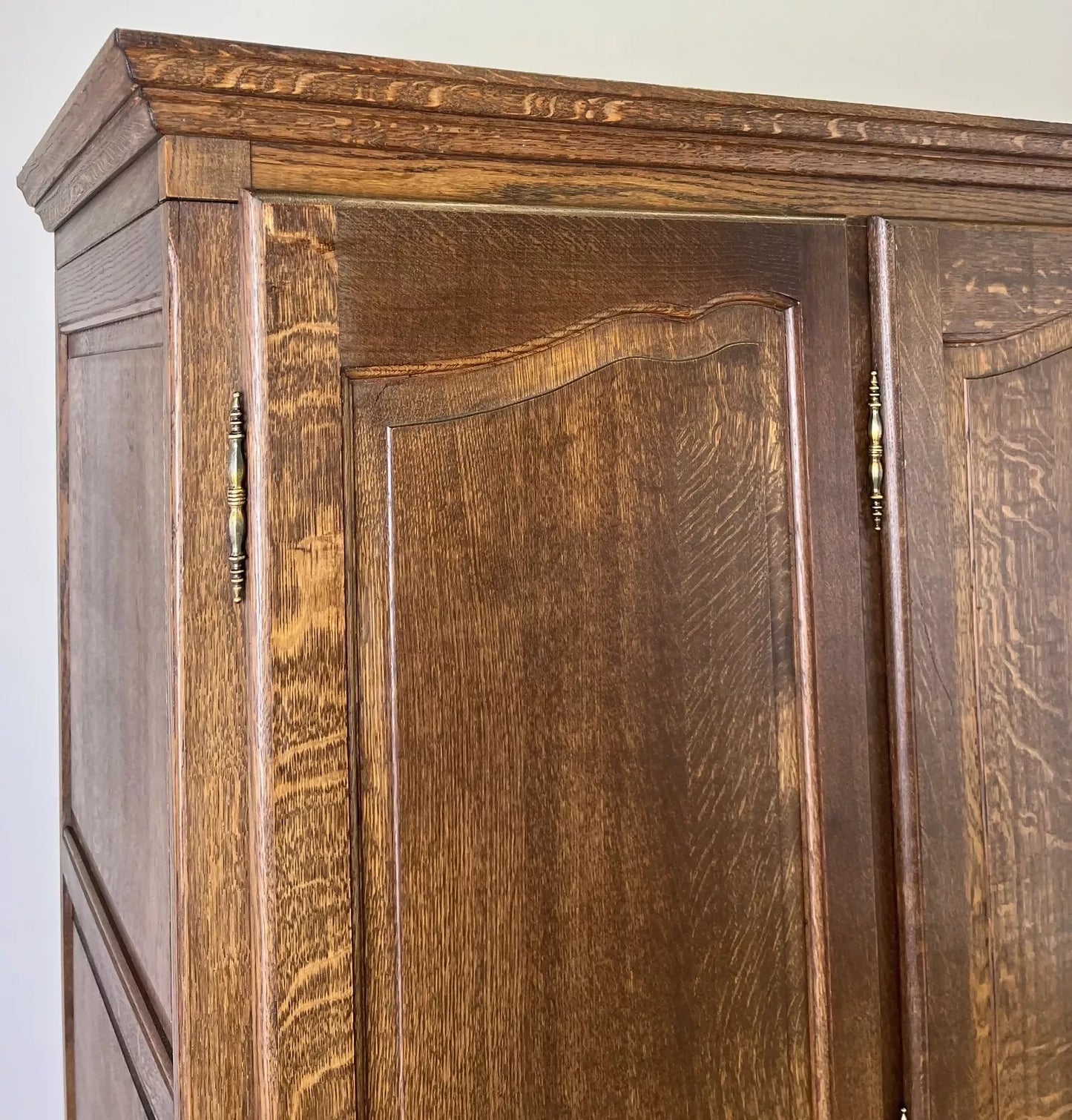 Wardrobe Vintage French Louis XVI Style Four Door Oak Carved Armoire LOT 6081