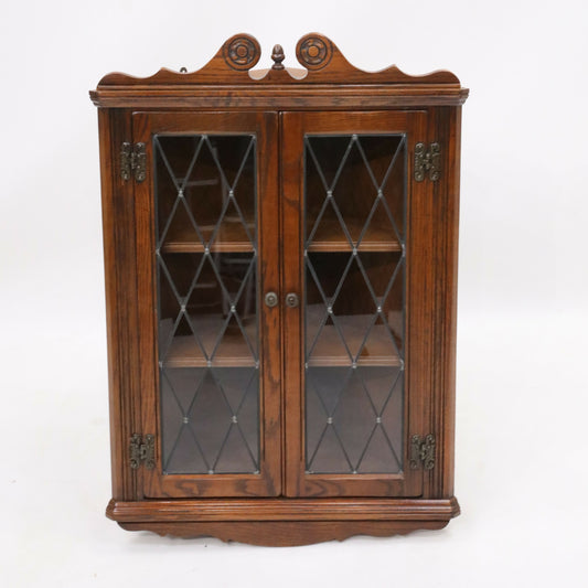 Old Charm Oak Hanging Corner Display Cabinet in Tudor Brown FREE UK Delivery. SBR9519/0309D