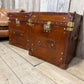 Vintage storage trunks - custom made chests - English antique leather