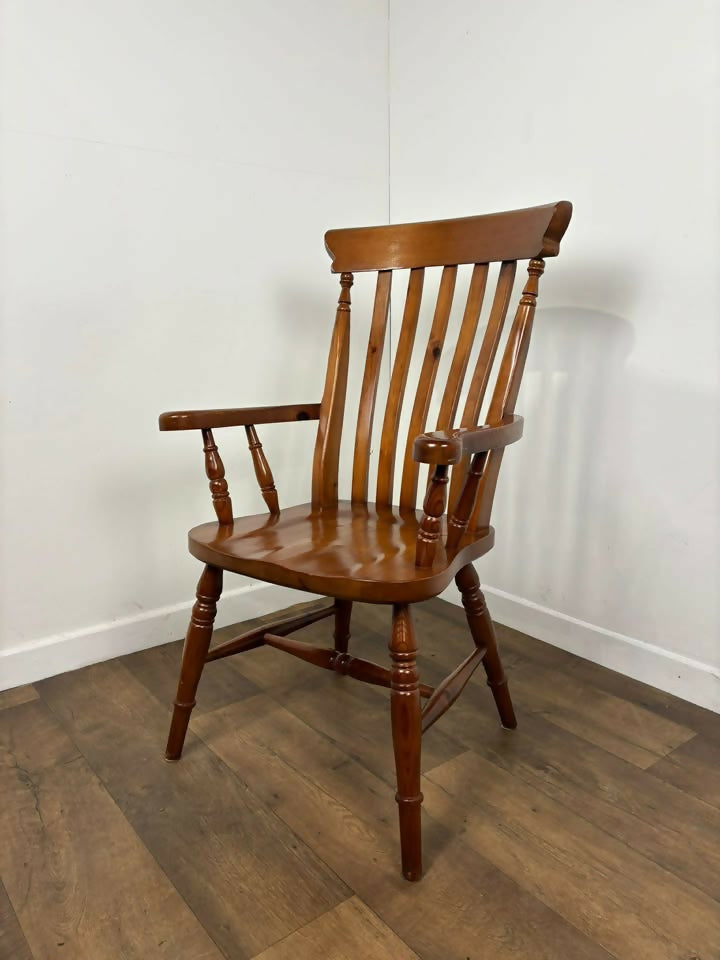 Reproduction Antique Pine Farmhouse Carver Chair