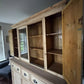 Rustic Antique Victorian Stripped Pitch Pine Cupboard Glazed Dresser Server