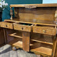 Vintage Honey Oak Carved Sideboardv