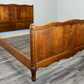 Bed Vintage French Louis XVI Oak Double Bed Frame Carved Headboard LOT 3788