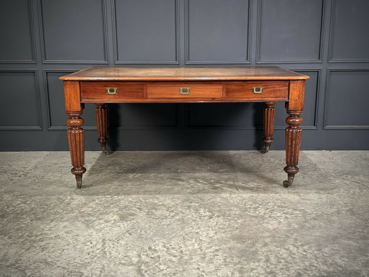 Large Victorian Mahogany Partners Writing Table