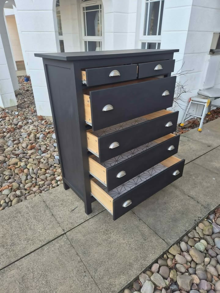 Stunning Large Black Chest Of Drawers
