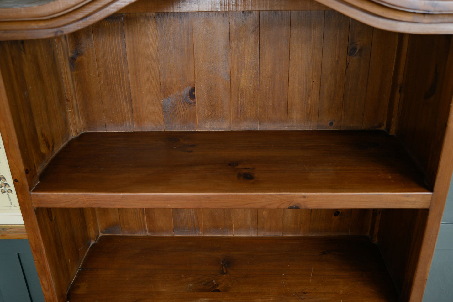 Tall Pine Bookcase with Drawers - Antique Finish