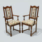 2 Old Charm Dining Chairs Carvers Solid Oak Tudor Brown Trellis FREE UK Delivery
