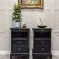 Black Stag Minstrel Pair Of 2 Drawer Narrow Bedside Tables