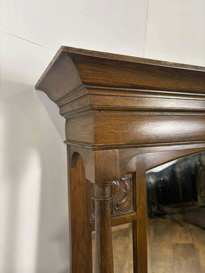 Art Nouveau Carved Sideboard Mirror