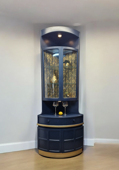 Nathan navy and gold glass Corner unit