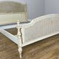 Bed Vintage French King Size Bed Frame Cane Panel Carved Headboard LOT 6410