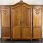 Wardrobe Vintage French Louis XVI Style Oak Four Door Carved Armoire LOT 4823