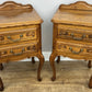 Pair of Bedside Tables Vintage French Louis Nightstands Oak Cabinets LOT 6575