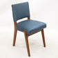 3 Retro Teak Chairs Blue/Teal Upholstery Scandinavian Style FREE UK Delivery. SBR8497/2710C