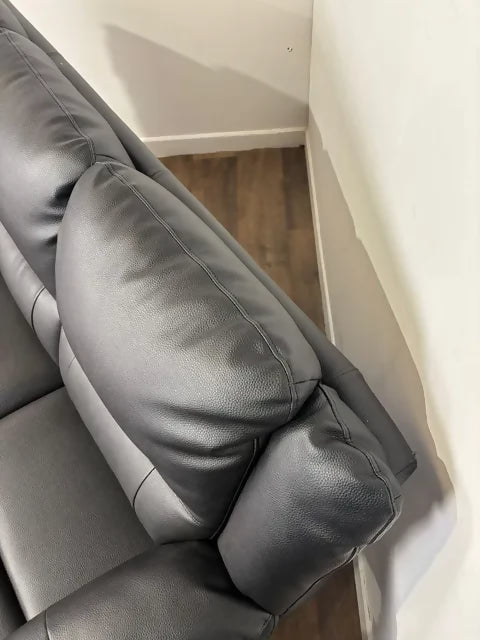 Albion Static Faux Leather Three Seater Sofa