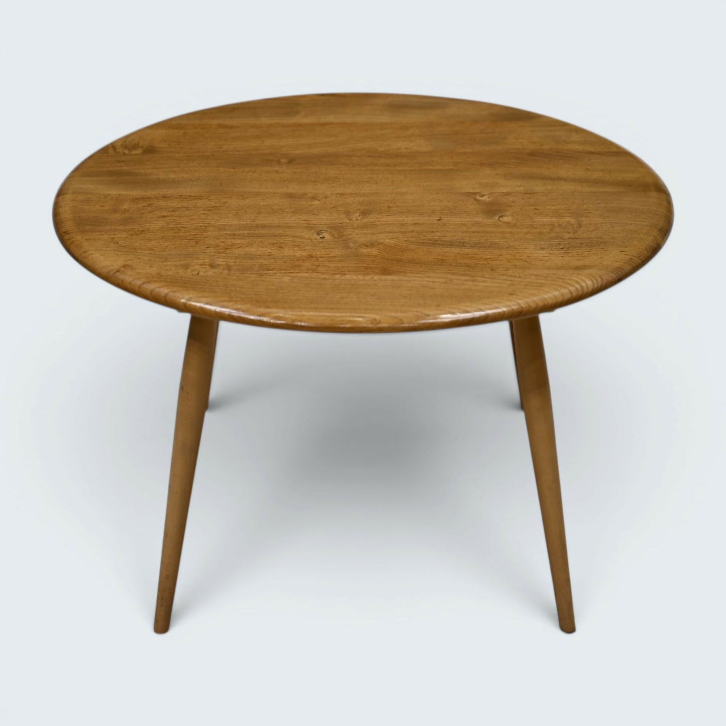 Ercol Large Round Coffee Table 1970s Retro Light Finish 74.5cm FREE UK Delivery
