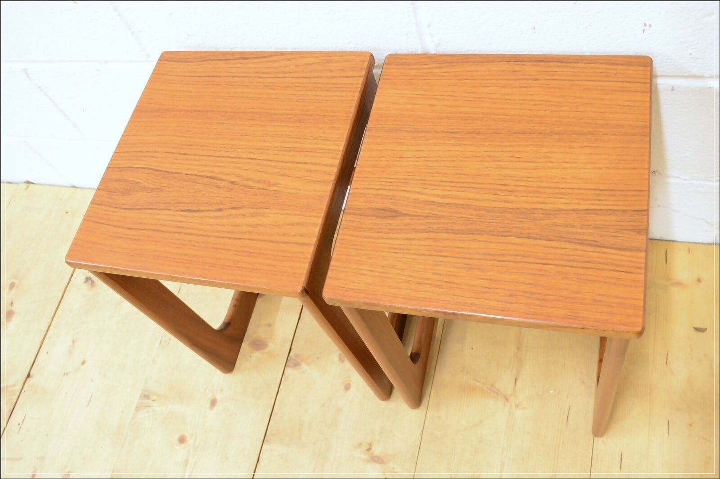 Vintage Bedside Table Set Of 2 Pair McIntosh Teak Mid Century Danish Design