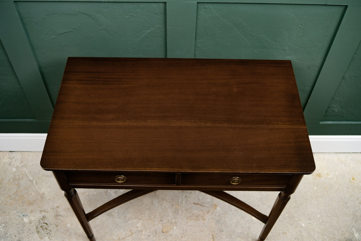 Mahogany Console Table Writing Desk with Pull out Tray