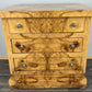 Vintage French Art Deco Burr Bedside Tables Pair | 3 Drawer Nightstands | French Design | Nickel Knobs | Elegant Veneer Finish | Lot 4233