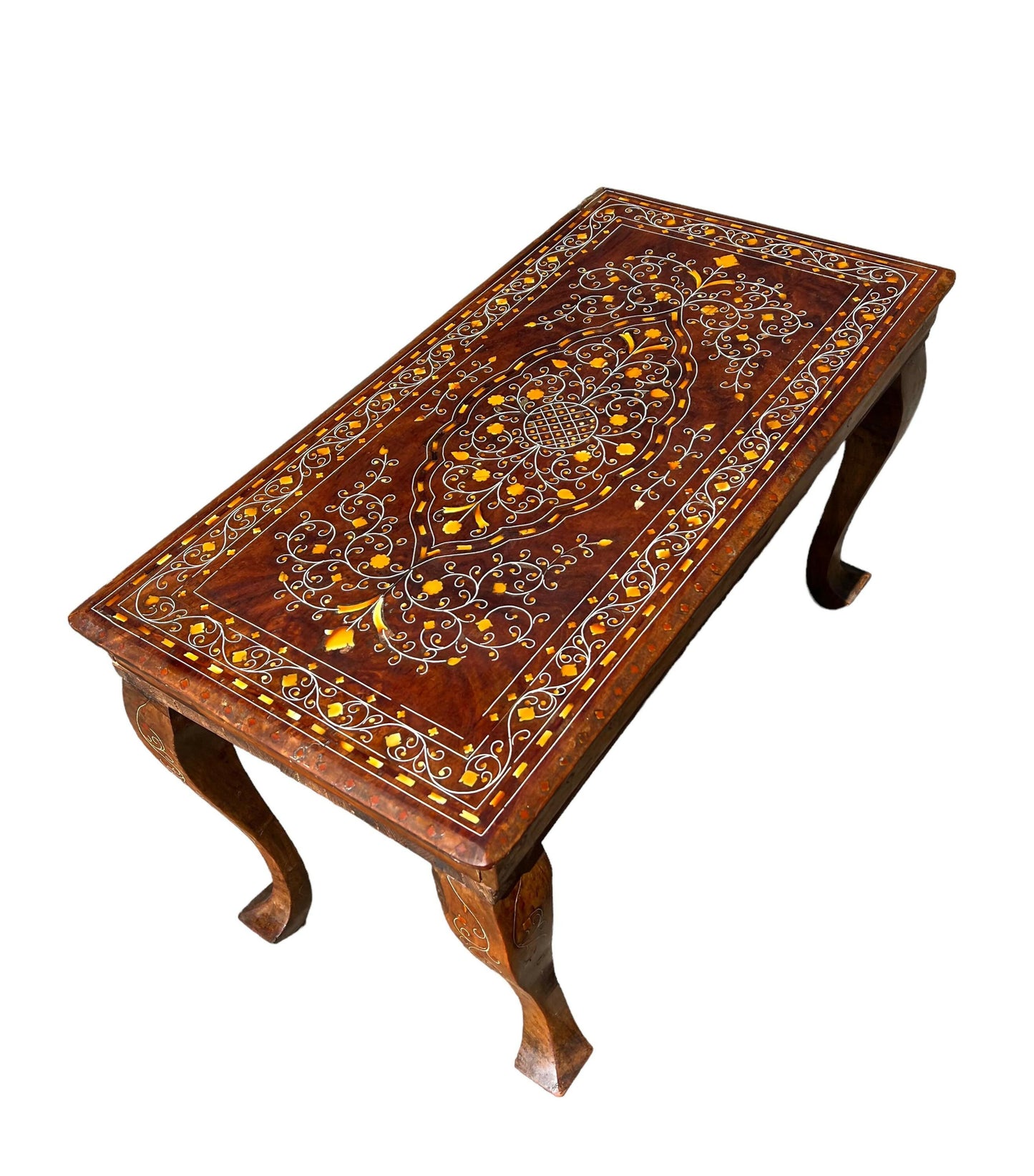 Mid century vintage inlaid Walnut coffee table