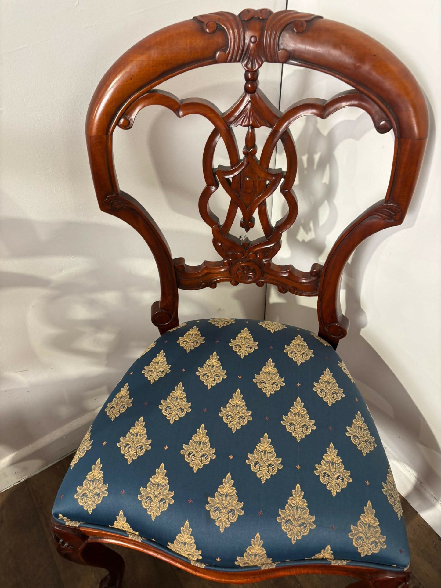 Set of Six Reproduction French Style Mahogany Dining Chairs