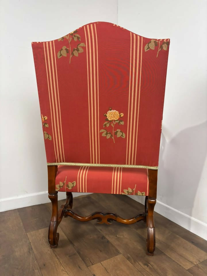 Victorian Style Reproduction Mahogany Upholstered Armchair