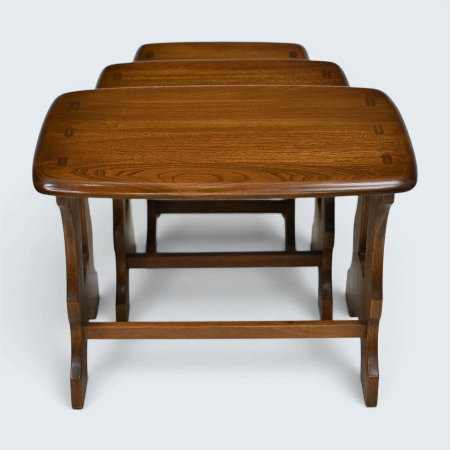 Ercol Nest Of Tables In Golden Dawn Finish Vintage Ercol's Badge FREE Delivery*