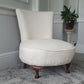 Antique Victorian Bedroom Chairs White Boucle- Newly Upholstered.